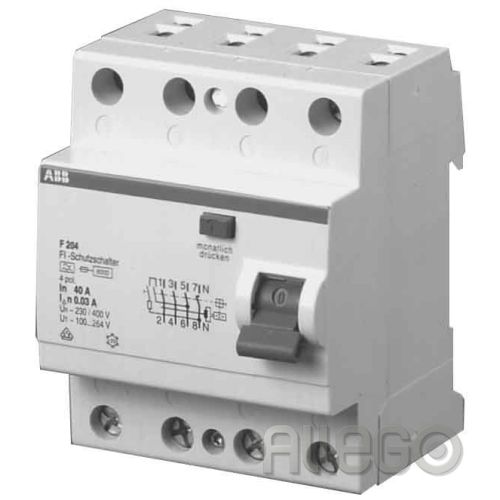 Bild: ABB F204AS-63/0,3 SELEKTIVER FI-SCHALTER 4pol. 63A 300mA