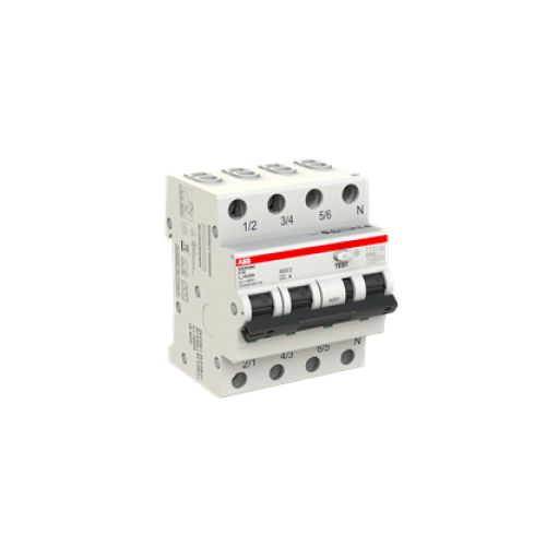 Bild: ABB FI/LS-Schalter DS203NC C16 A30 Typ A 30mA 3P+N 4-polig schaltend