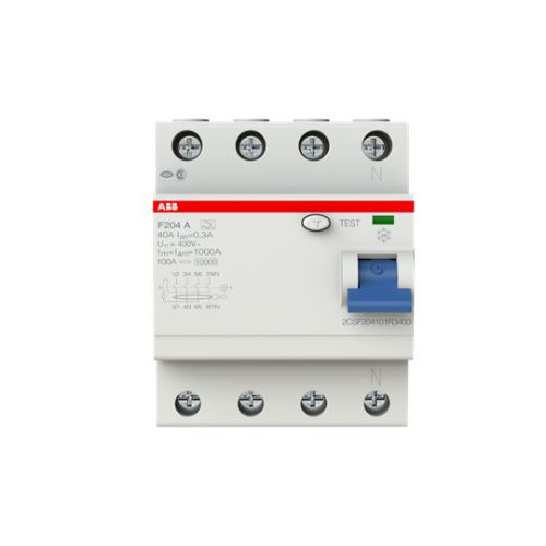 Bild: ABB FI-Schutzschalter pro M Compact F204A-40/0,3 Typ A 4p 400V 40A 300mA 4TE REG