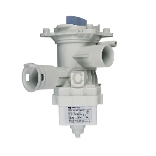 Bild: Ablaufpumpe Siemens 00145093 mit Pumpenkopf und Sieb für Waschmaschine