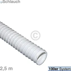 Abluftschlauch 100er rund 2,5m PVC weiß für Ablufttrockner