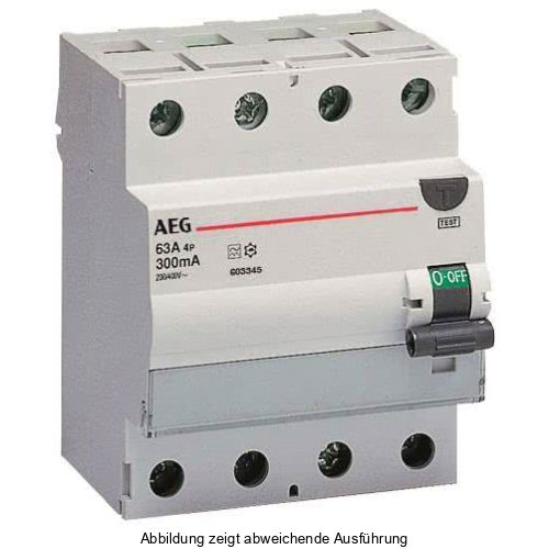 Bild: AEG FI-Schutzschalter A 40A 0,3A 4p 400V 4TE REG (4TQA603415R0000)