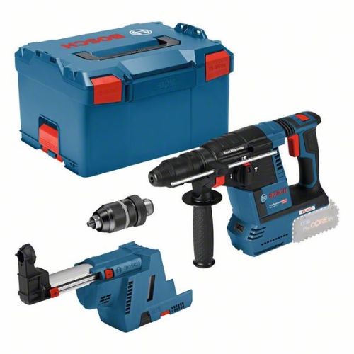 Bild: Akku-Bohrhammer GBH 18V-26 F Professional, mit GDE 18V-16 (blau/schwarz, ohne Ak