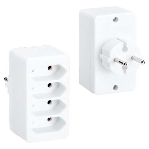 Bild: Bachmann Multistecker 4xEuro weiß, PVC 921.273