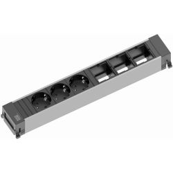 Bachmann Power Frame ALU 916.007 Steckdoseneinheit 6-fach