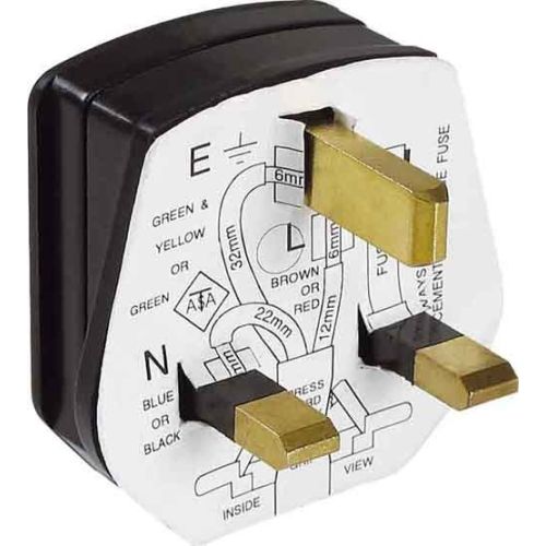 Bild: Bachmann Schutzkontakt-Stecker sw, England 910.176