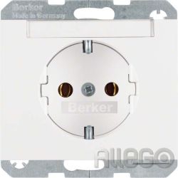 Berker SCHUKO-Steckdose pws m.Beschriftungsfeld 47397009