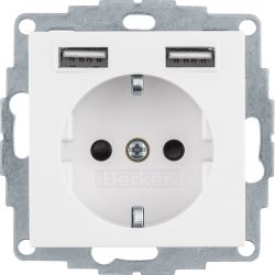 Berker Steckdose SCHUKO/USB Q.x, polarw. samt 48036089