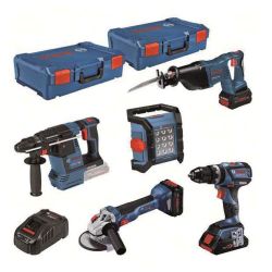 Bosch 18V Profi-Set 5-tlg. GSB+GWS+GBH+GSA+GLI