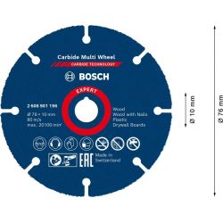 BOSCH 2608901196 BOSCH EXPERT Carbide Multiwheel 76x10mm