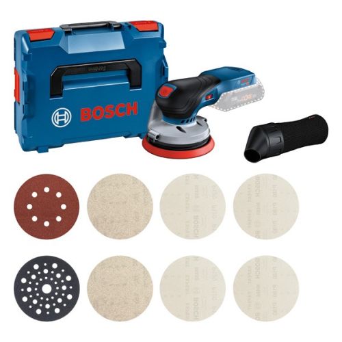 Bild: BOSCH-EW GEX 18V-125 + M480 Starter-Set Akku-Exzenterschleifer 18 Ø2,5mm klett