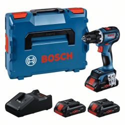 Bosch GSR 18V-90C Akku-Bohrschrauber mit 3x Akku, Ladegerät, L-Boxx, 0615A5002R 