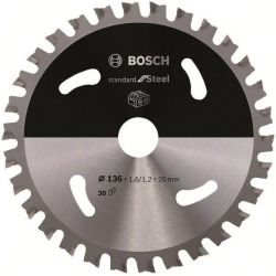 Bosch Kreissägeblatt Standard for Steel 136 x 1,6/1,2 x 20, 30 Zähne