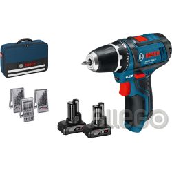 Bosch PT Akku-Bohrschrauber 2x4,0 Ah+ZB + GSR 12V-15 +Tasche