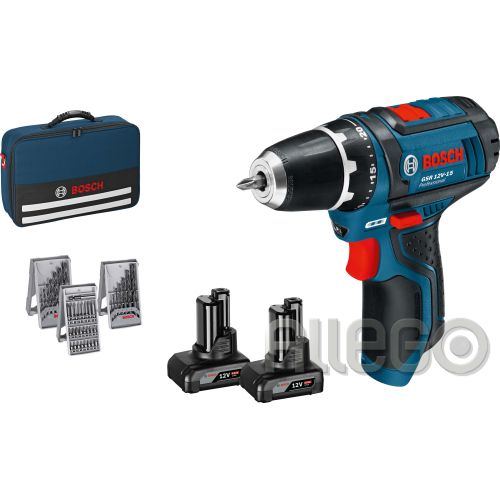 Bild: Bosch PT Akku-Bohrschrauber 2x4,0 Ah+ZB + GSR 12V-15 +Tasche