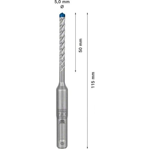 Bild: Bosch SDS Hammerbohrer EXPERT plus-7X 5x50x115mm