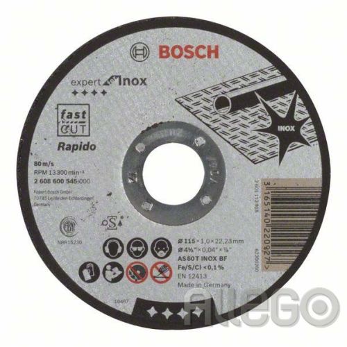 Bild: Bosch Trennscheibe Rapido 2608600545 1,0x115mm INOX gerade Bosch Trennscheibe Ra