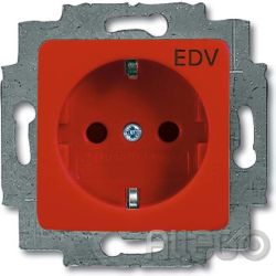 Busch-J. SCHUKO Steckdosen-Einsatz rot RA 20 EUCQ/DV-217-101