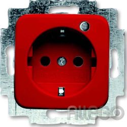 Busch-J. SCHUKO-Steckdoseneinsatz rot RAL 2310EUGL/VA-217-12