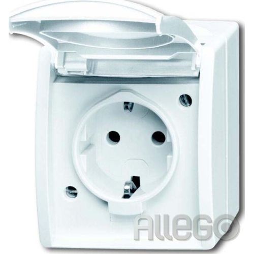 Bild: Busch-Jaeger Schuko-Steckdose mit Klappdeckel 20 EW-54