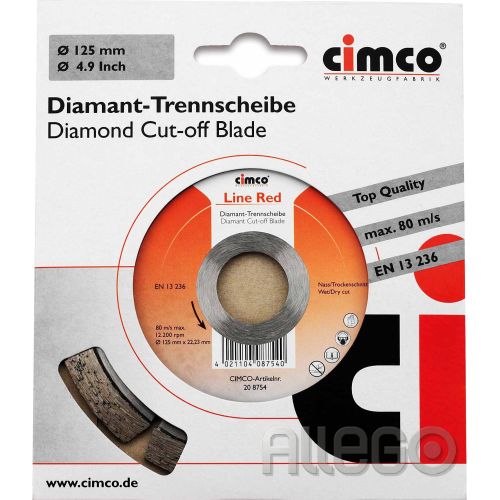 Bild: CIMCO Diamanttrennscheibe D=125mm 20 8754