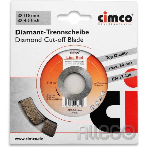 Bild: CIMCO Diamanttrennscheibe D=140mm 20 8756