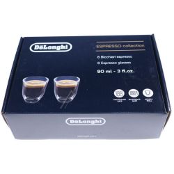 DLSC300 Gläser-Set für DeLonghi Kaffeemaschine 5513284431 Espresso-Kollektion, 6