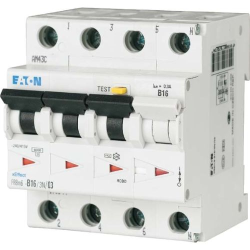 Bild: Eaton FI/LS-Schalter FRBM6-B16/3N/003-A 3p+N FI-Typ A 30mA  LS-Typ B 16A 6kA