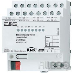 EIB-Binäreingang 8f REG, 4TE, 24V