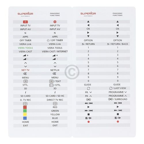 Bild: Fernbedienung für Panasonic TV Superior SUPTRB003 SUP042 3D-Hauptfunktionen