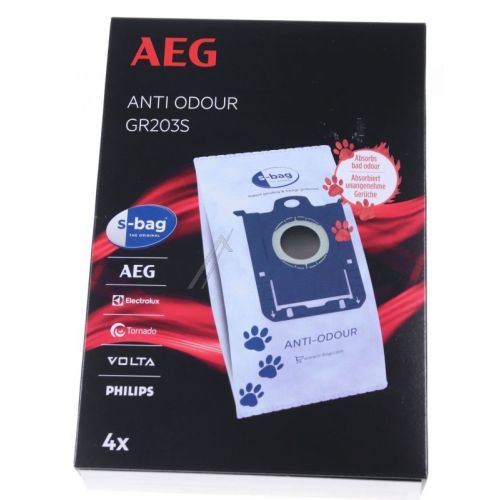 Bild: Filterbeutel AEG Gr203S s-bag® ANTI ODOUR 900168475/3 für Bodenstaubsauger 4Stk