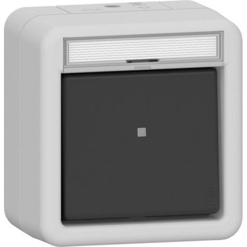 Bild: GIRA 315630 Wipptaster-Modul gr 1W AP m.Bel IP44 glz