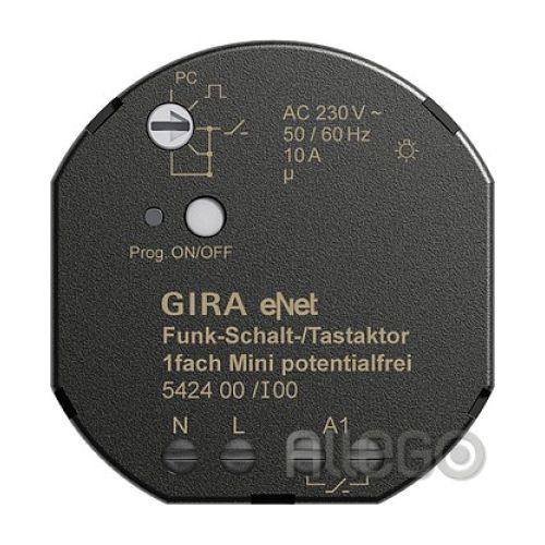 Bild: Gira 542400 Funk Schalt Tastaktor Mini 1f pot.frei