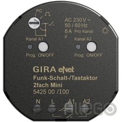 Gira 542500 Funk Schalt Tastaktor Mini 2fach eNet