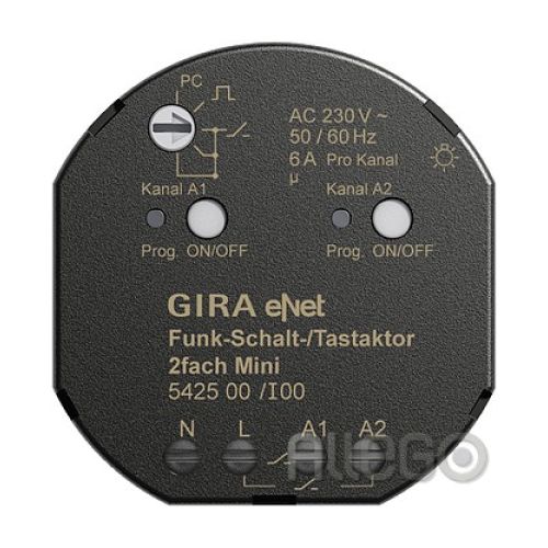 Bild: Gira 542500 Funk Schalt Tastaktor Mini 2fach eNet