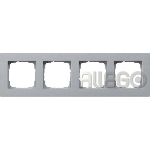 Bild: Gira Abdeckrahmen 4fach 0214255 flach E2 F Alu Gira Abdeckrahmen 4fach 0214255 f