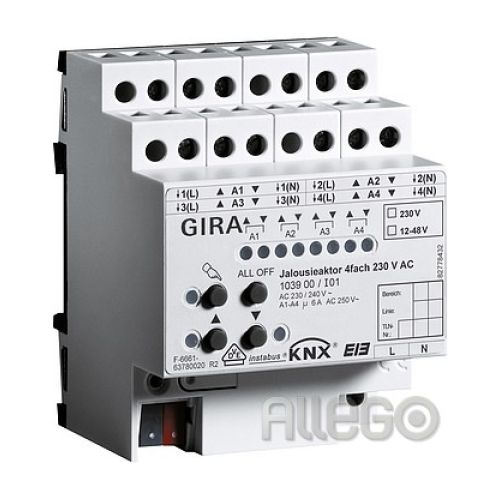 Bild: Gira Jalousieaktor 4fach REG KNX/EIB 230V AC 103900