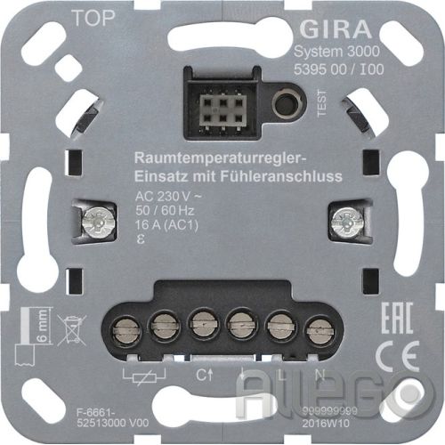 Bild: GIRA Raumtemperaturreg.-Einsatz u.Fühleranschl.Eins. 539500