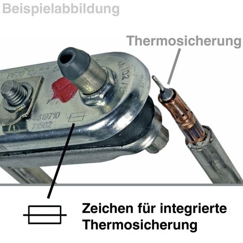 Bild: Heizelement wie Zanussi 379230120/6 IRCA 9184537R mit Fühler für Waschmaschine