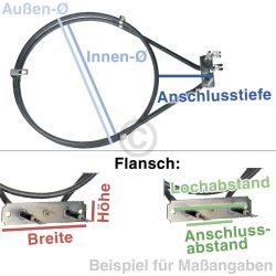 Heizung Heißluft wie Bosch 11022808 BLUPARTS 10103440 für Backofen