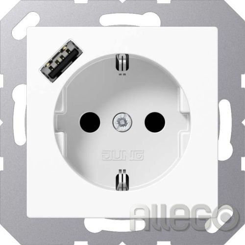 Bild: JUNG A152018AWW SCHUKO-Steckdose mit USB Typ A