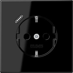 Jung SCHUKOsteckdose m.USB LS1520-18CSW Typ C schwarz