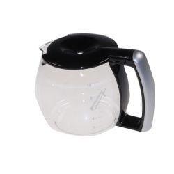 Kaffeekanne für DeLonghi Kaffeemaschine 7313281249 10 Tassen, schwarz/silber