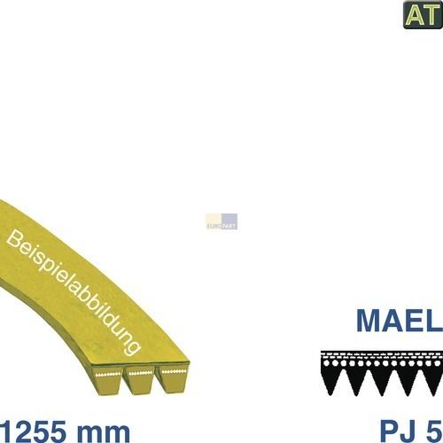 Bild: Keilrippenriemen 1255PJ 5E wie Bosch 00439490 für Waschmaschine