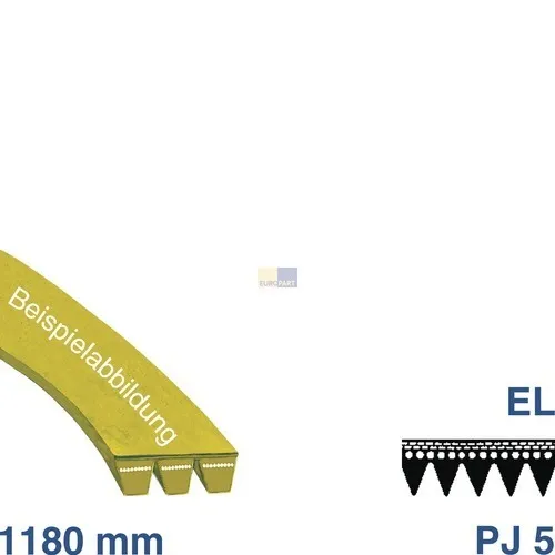 Bild: Keilrippenriemen wie Bosch 00264987 1180PJ5E elastisch für Waschmaschine
