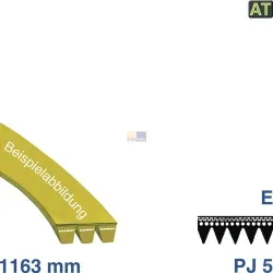 Keilrippenriemen wie Bosch 00672911 1163PJ5E elastisch für Waschmaschine 52X5974