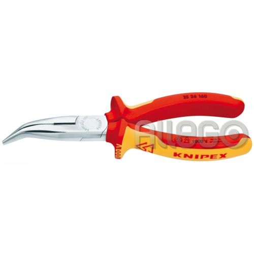 Bild: Knipex 2526160 VDE Flachrundzange mit Schneide, gebogen