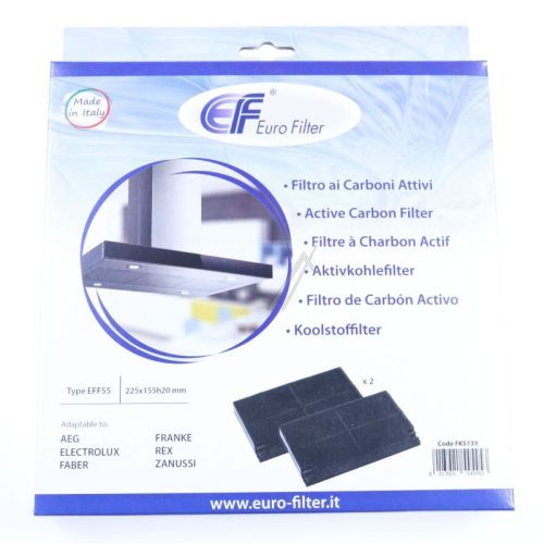Bild: Kohlefilter EFF55 für Dunstabzugshaube Eurofilter 2 Stück 225x155x20 mm