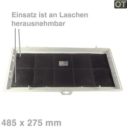 Kohlefilter Neff 00460478 485x275mm kpl mit Rahmen für Dunstabzugshaube Miele