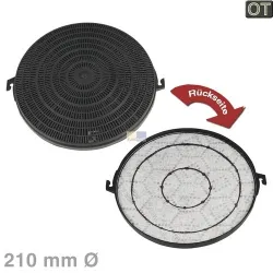 Kohlefilter Whirlpool 484000008635 Wpro CHFD211/1 210mmØ für Dunstabzugshaube